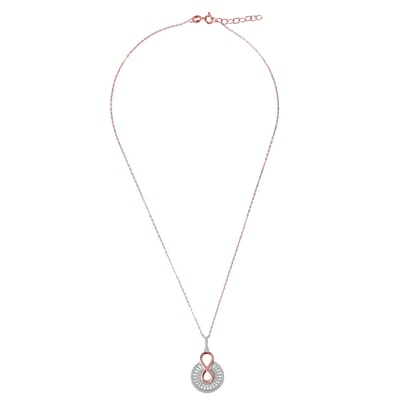 Orphelia 'Frida' Dames 925 Sterling Zilveren Ketting met Hanger - Zilver/Roze ZH-7437