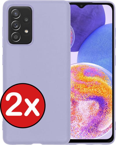 Hoesje - 2 Stuks - Geschikt voor Samsung Galaxy A23 - Sterk & Shockproof - Telefoonhoes - Back Cover - Case Siliconen - Telefoon Hoes - Lila