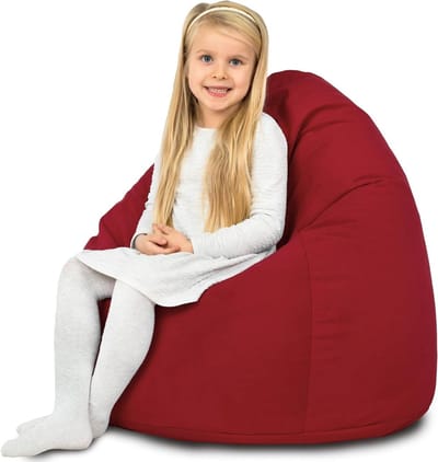 Zitzak Kinderen - Beanbag Stoel - Ontspannen Zitten - Afneembare Hoes - 100x70 cm - Rood