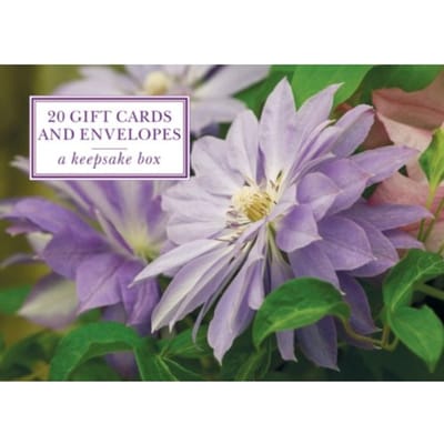 Tin Box Of 20 Gift Cards And Envelopes: Clematis - Peony Press