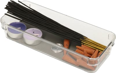 5Five Keuken lade organizer bakje - Set van 4x stuks - 1-vaks - Tidy Smart serie - kunststof - 9 x 23 x 4,5 cm