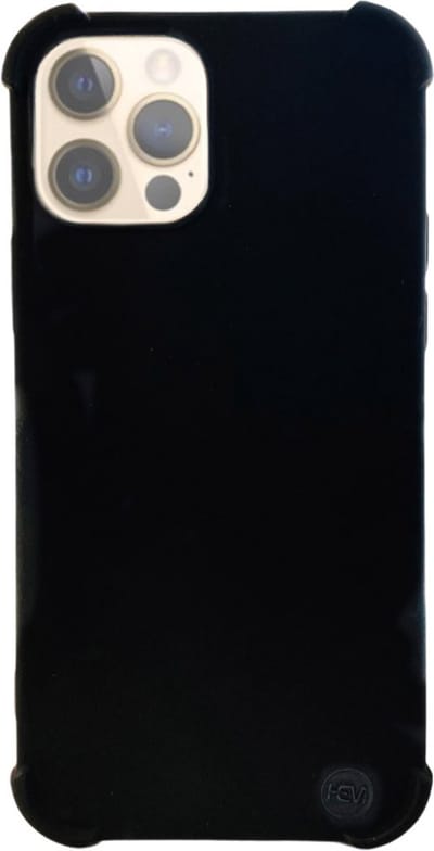 HEM Mat Zwart Shockproof Hoesje Geschikt Voor Apple iPhone 12 En 12 Pro – TPU Telefoonhoesje Met Verdikte Randen Voor Extra Bescherming
