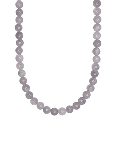 Ava & Imber | Laeta Ketting Aquamarijn | Lichtblauwe Kralenketting 6mm Kralen | Blauwe Paarse Lila Edelsteen Ketting | 44cm | 18k PVD Gecoat Stainless Steel | Geleverd in Sieradenzakje