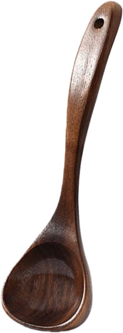 1 stuk - Soeplepel - Middelgroot - Dik - Soep-/stoofpotlepel voor huishoudelijk gebruik - 27*8,5 cm - Bruin