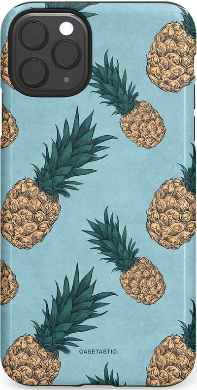 Casetastic Hoesje Geschikt voor Apple iPhone 11 Pro Max - Stijlvolle Beschermende Duo-layer Case - Tropische Ananas