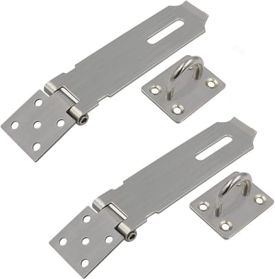 Daity 2-Pack - RVS hangslot - Veiligheidsslot - RVS veiligheidsslot - Voor deuren - ramen - kasten - kooien voor huisdieren - accessoires (5 inch)