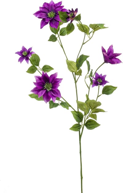 Emerald - Kunstbloem Clematis 110cm paars - Kunstplant voor binnen