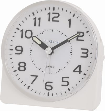 Pevanda RD890-SP IVORY - Wekker - Analoog - Lichtgevende metalen wijzers - Kunststof - Alarm - Snooze - Achtergrondverlichting - Wit