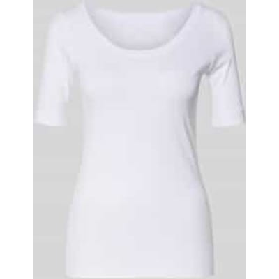 T-shirt met mouwomslag en ronde hals