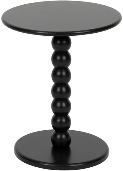 Atmosphera Bijzettafeltje Bologna - zwart - D38x H46 cm - plantenpot verhoger/koffie salon tafel - MDF