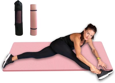 Yogamat - Oefenmat Fitnessmat - Thuis Sporten - Extra Dikke Demping - 185 x 61 cm - Roze