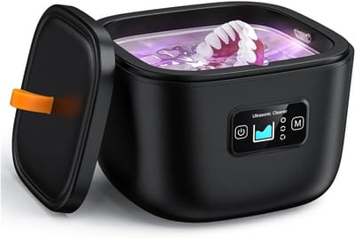 Sieradenreiniger - Ultra-reinigingsmachine - Multifunctionele hoge frequentie prothese-reiniging - Automatische reiniger voor horloge-sieraden - Voor houders - brillen en horloges - Zwart