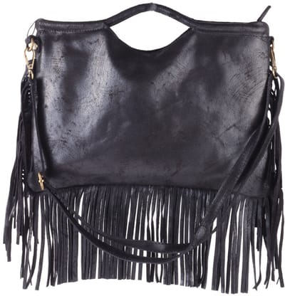 Giuliano Suede handtas Brielle - Suede - Dames - Made in Italy - Zwart