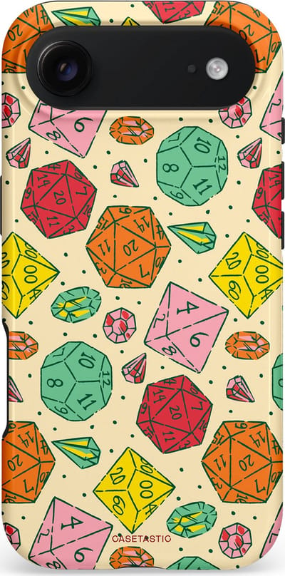 Casetastic hoesje geschikt voor Apple iPhone Air - MagSafe - Dubbellaagse bescherming - D20 Geluksrol - Fashion Case - Zand Saliegroen Terracotta Turquoise