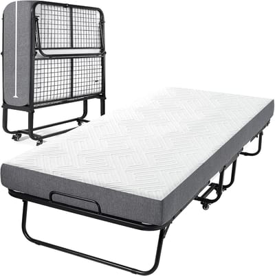 Inklapbaar Logeerbed voor Volwassenen 90 x 200 cm - Met Traagschuimmatras en Draagvermogen tot 250 kg