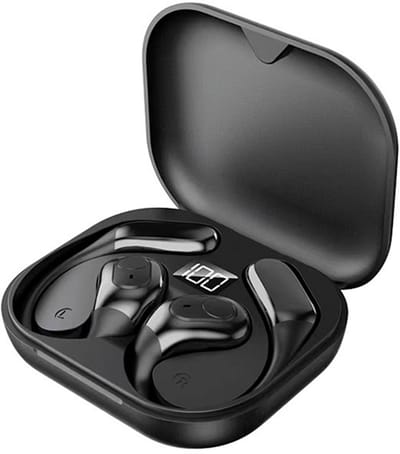 NAXSIR Over-Ear-hoofdtelefoon, draadloze hoofdtelefoon, lange batterijduur, digitaal display, zwart