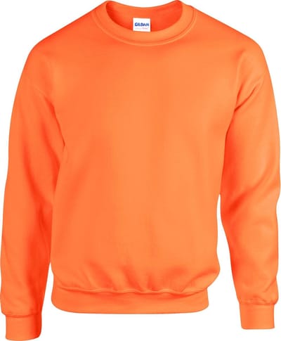 Gildan Zware Blend Unisex Adult Crewneck Sweatshirt voor volwassenen (Veiligheid Oranje)