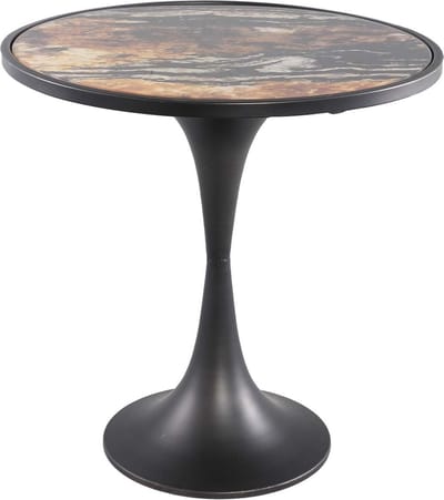 PTMD Laiko Ronde Bijzettafel - H45 x Ø45 cm - Metaal - Bruin