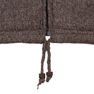 Gebreid Wollen Heren/Uni Vest van Schapenwol met Nylon Windstopper binnenvoering en afneembare capuchon - SHAKALOHA - M Breaker M