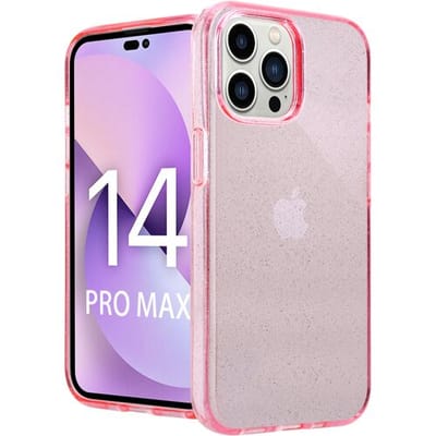 ShieldCase telefoonhoesje geschikt voor Apple iPhone 14 Pro Max TPU Glitter case - roze - Hoesje met glitter - Siliconen backcover case - Glitters