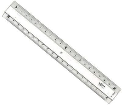 Transparante Liniaal met Schuine Randen en Reliëf - 20 cm