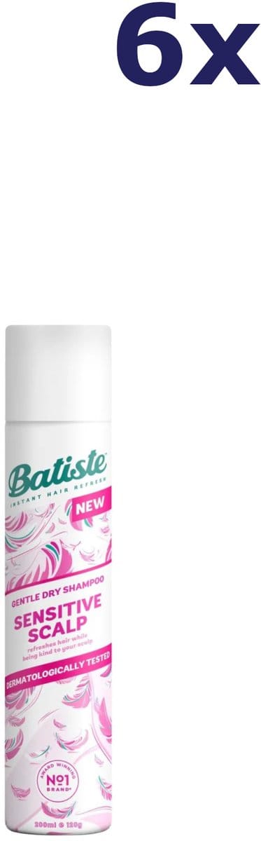 6x Batiste Dry Shampoo 200ml gevoelige hoofdhuid