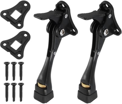 Dailygoods- Deurstopper met One-Touch Pedaal - 2 Stuks - Hoogte Verstelbaar - Zinklegering - Rubberen Punt - Duurzaam en Schokbestendig