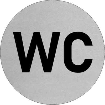 CombiCraft Aluminium deurbordje 'WC' Ø75 mm met 3M-tape