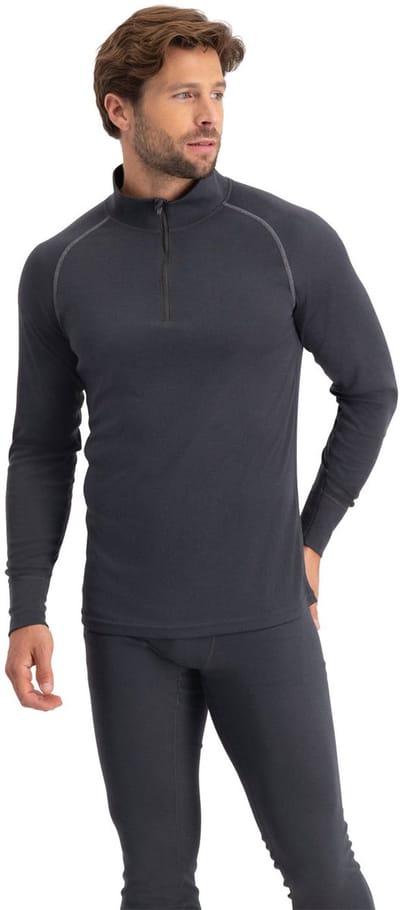 NOMAD® Zip-Neck Thermoshirt Dames | Grijs | M | Naadloze Basislaag met Ritskraag | Warm, Ademend & Sneldrogend | Voor Hiken, Skiën & Dagelijks Gebruik