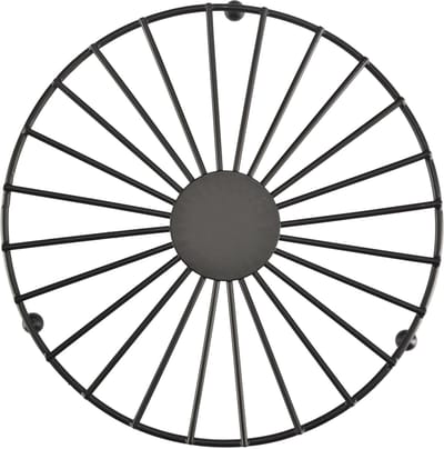 KADAX onderzetters van geborsteld roestvrij staal, 20 cm diameter, ronde onderzetter, onderzetters voor servies, schotel, bord, onderstel met patroon, ruimtebesparend, zwart