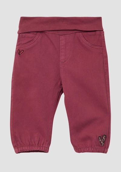 s.Oliver - others - Stretch katoenen broek met omgeslagen tailleband en borduursel