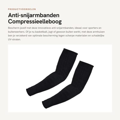 Dailygoods- Elleboogbeschermer Snijbestendig - Armhulzen - UV-bescherming - Wasbaar - Ademend - Hoogwaardig Polyester