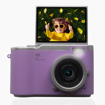 Brand 82 Digitale Kinder Vlog Camera – Video en Fotocamera - Met 32GB SD Kaart - Card Reader – Kindercamera 6 tot 12 jaar – Paars