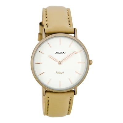 OOZOO Timepieces - Zand horloge met zand leren band - C7744