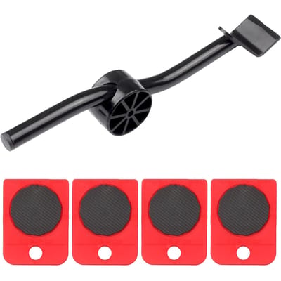 Zware Meubel Verhuisset Easy Mover Apparatenroller Hefboom Verhuissysteem met 4 Wiel Schuivers zwart
