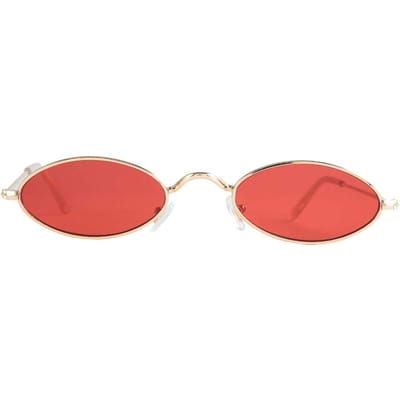 Ovale Zonnebril in Vintage Stijl Helder Glas Bril Zonnebril voor Vrouwen Rood red
