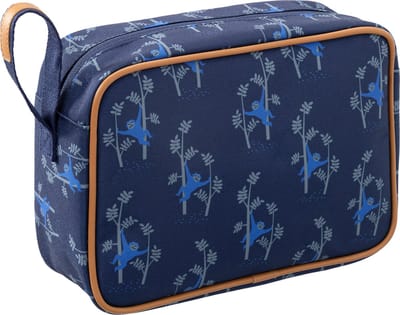 Fresk Toilettas voor Kinderen Jongens - Met rits & draaglus – Reistas met dubbel vak – Organizer – 24 x 17 x 7 cm - Blauw - Monkey