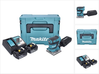 Makita DBO 484 RGJ accu-excentrische schuurmachine 18 V 112 x 102 mm + 2x accu 6,0 Ah + oplader + Makpac