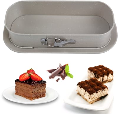 Kinghoff 1976 - Bakvorm met losse bodem 34,5x15,5x8 cm - Broodvorm voor Hartige taarten, Cheesecake en Paté - Antiaanbaklaag - Ovenbestendig tot 220°C - Bakvorm - Ovenvorm - Cakevorm - Taartvorm -
