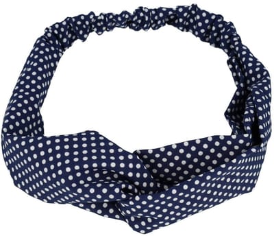 Haarsoires Haarband Twist 5cm – Stippenprint – Donkerblauw - Zachte Knoop Hoofdband - Haaraccessoire voor Dames & Meisjes