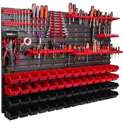 Rek voor Kleine Onderdelen en Gereedschap - 115 x 78 cm Organizer voor Werkplaats, Garage en Hobbyruimte