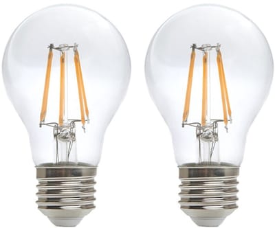 Kobi LED Filamentlamp E27 - 10W - 1200lm - 3000K Warm Wit - 230V - Ø60mm - Voor Woonkamer, Hal of Plafondarmatuur - 2 stuks