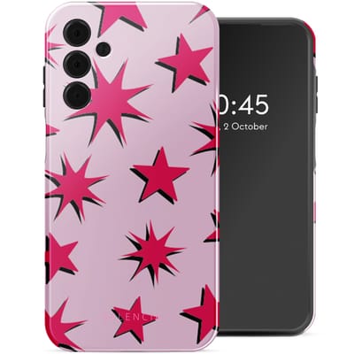 Selencia Hoesje - Geschikt voor Samsung Galaxy A15 (4G) / A15 (5G) - Backcover - Stars Rubine Red Light Pink