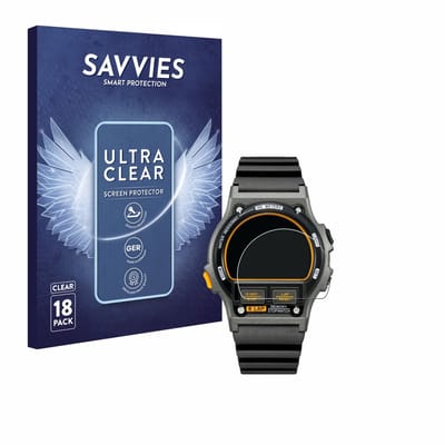 Savvies - Screenprotector voor Timex Ironman TW5M54300 - Folie Beschermfolie transparant 18 Stuks