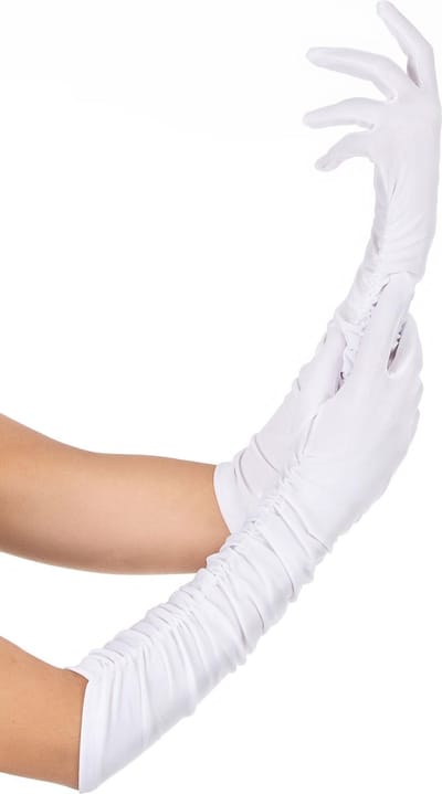 handschoenen plisse lycra wit