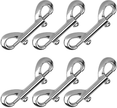 6 Stuks Dubbelzijdige Klemmen - 9 cm Zinklegering Triggerhaak - Zilverkleurig Dubbelzijdig Klemhaken voor Hondenriem - Wateremmer - Sleutelhouder - Karabijnhaak - Thuisgebruik - Boerderij - Binnengebruik en Buitengebruik