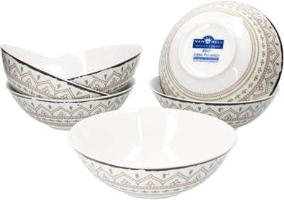 Set van 6 granen kommen Riva 18cm porselein