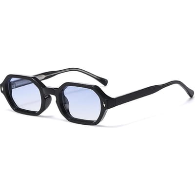 Nieuwe Zwarte Vierkante Retro Zonnebril Merk Designer Concaaf Onregelmatig Dik Montuur Mannen Vrouwen Mode Zonnebrillen uv400 black