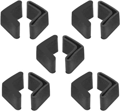 Hoekbeschermers Rubber voor Metalen Profielen 40x40mm - Set van 10 Zwarte Stootdoppen