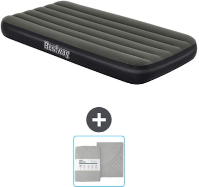 Bestway luchtbed - 1-Persoons - 99 x 188 x 28 cm - Blauw - Inclusief pomp en Hoeslaken